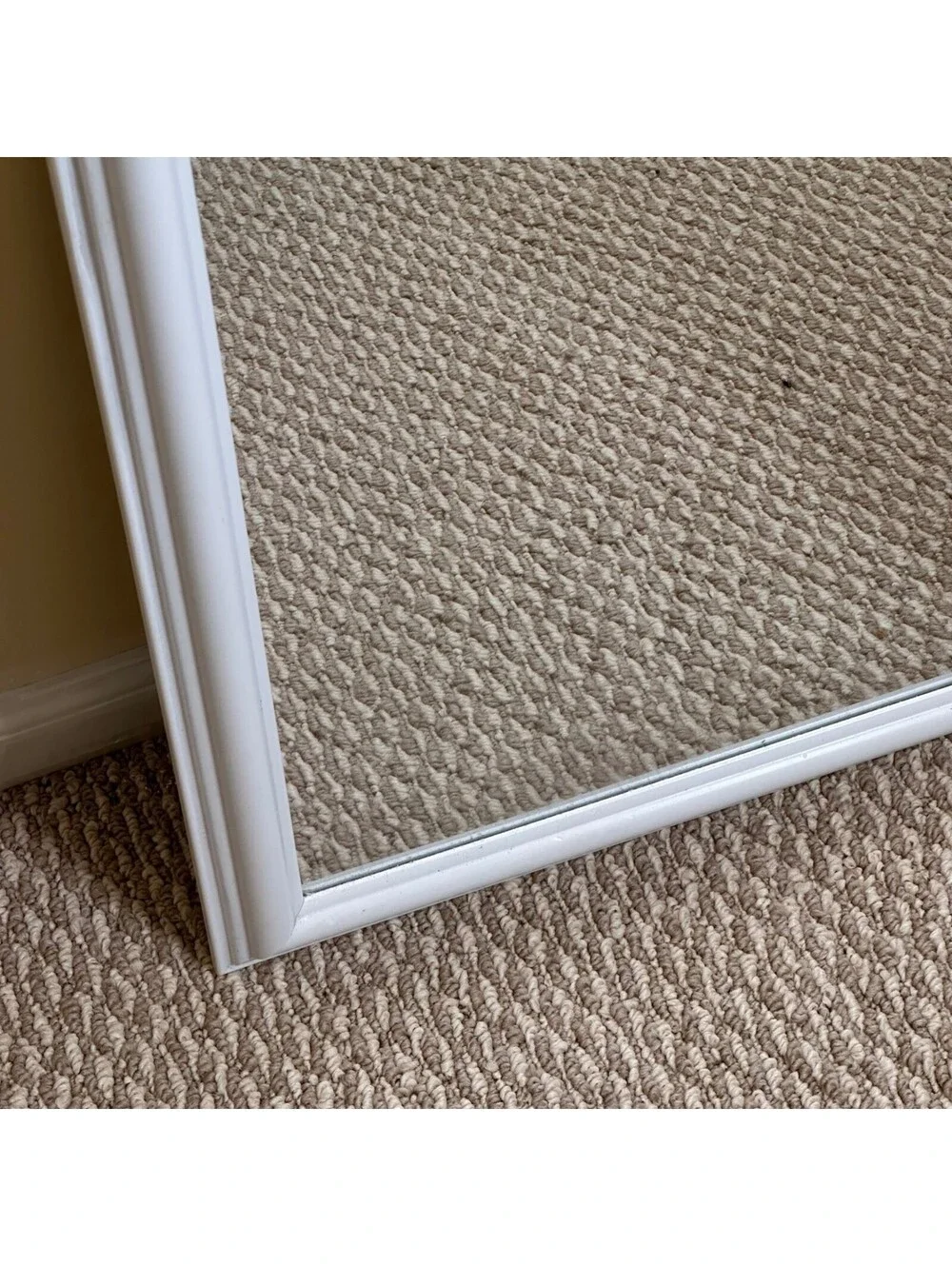 White Framed Wall Mirror 16x20 Rectangle Hanging Home Decor Vanity Preowned Gift